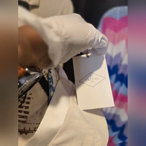 Frette Cascade Luxury Loungewear 2025 NWT Beige/ White Nightgown Silk & Cotton - Picture 15 of 16